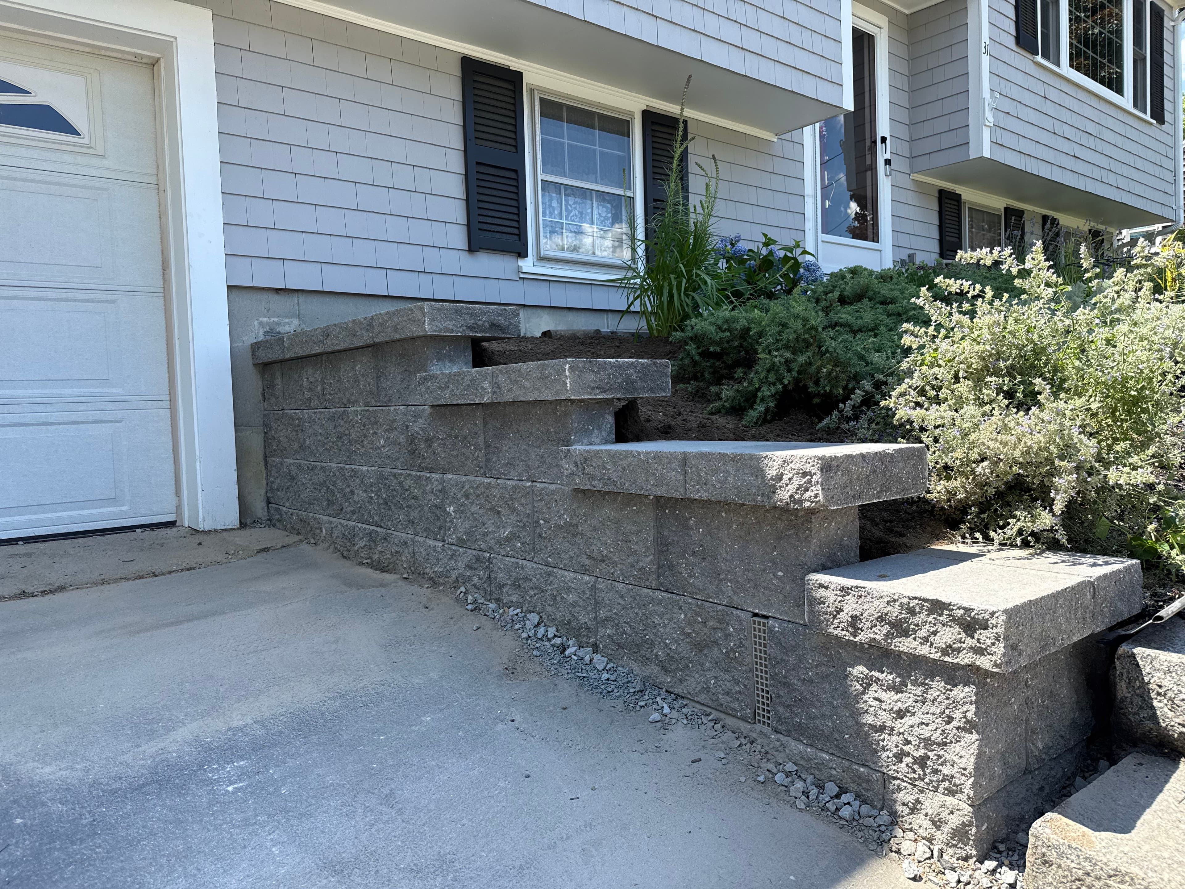 Project Two Driveway Retaining Walls Replaced with Solid Block Construction image