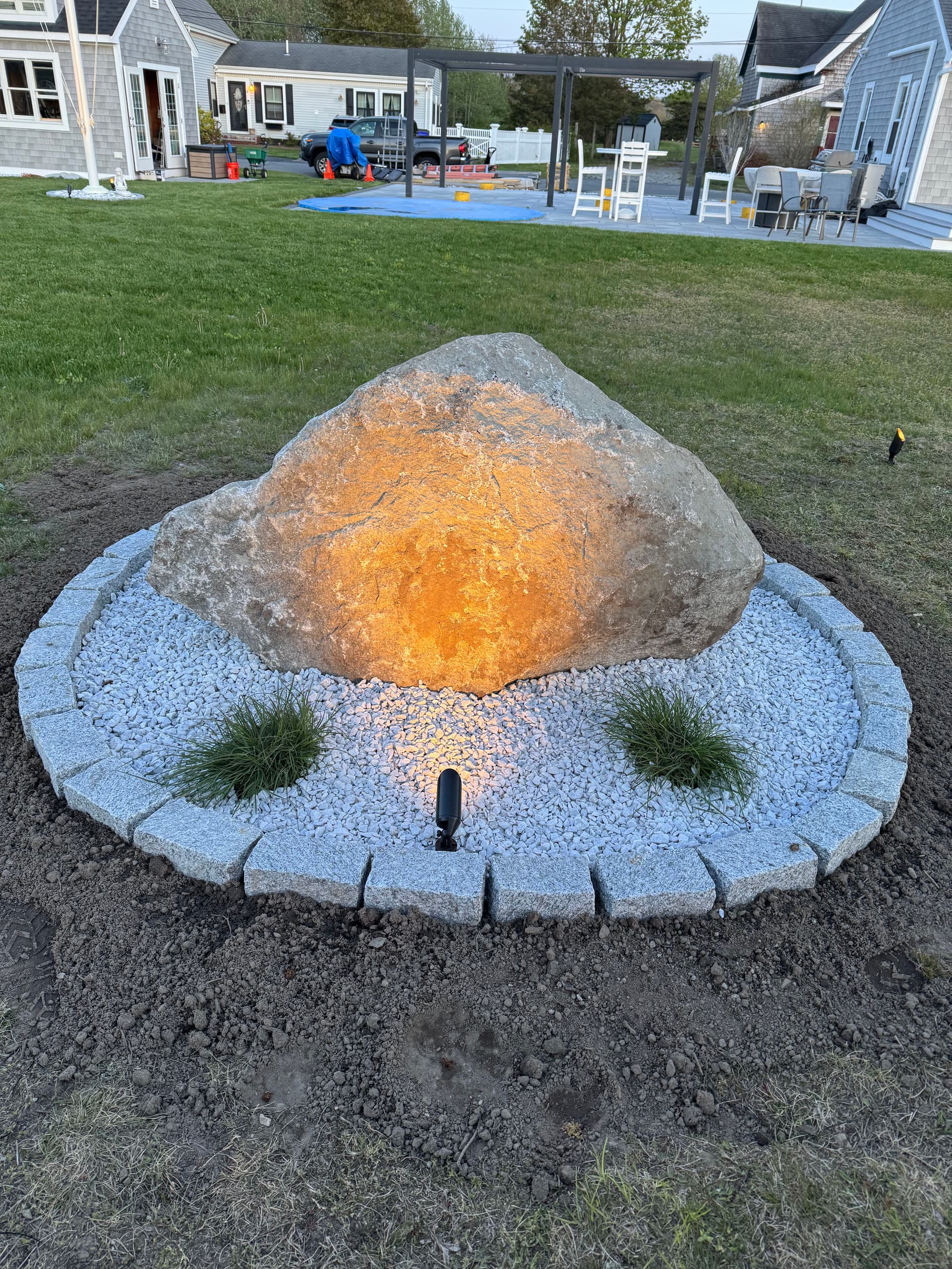 Boulder Feature and Landscape Lighting That Looks Sharp Day and Night image