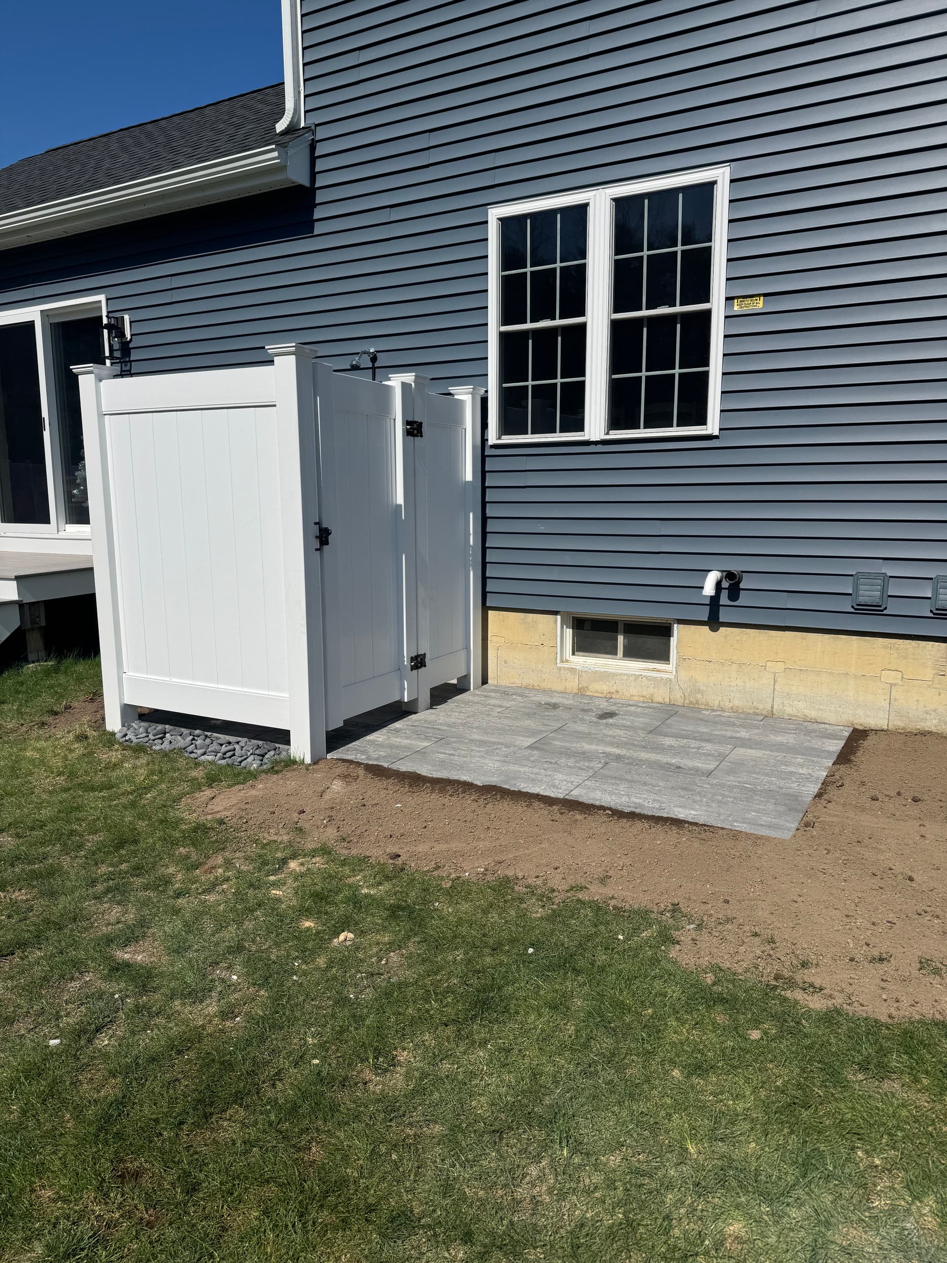 Outdoor Shower Patio Install in Kingston image